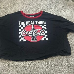 Coca-Cola Cropped Black Tee with Red Logo
